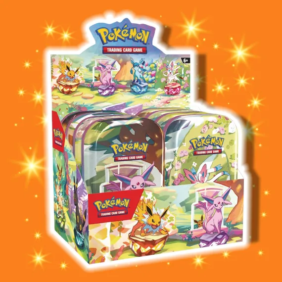 Prismatic Evolution Mini Tin Display